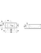 Vonia Laufen Palomba 180x90 cm, laisvai statoma