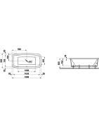 Vonia Laufen Palomba 180x90cm, įleidžiama, su rėmu
