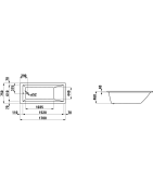 Vonia Laufen Pro 170x75 cm, įleidžiama