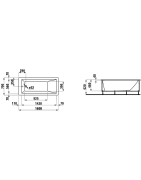 Vonia Laufen Pro 160x70 cm, laisvai statoma, su rėmu