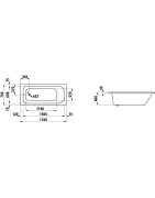 Vonia Laufen Solutions 170x75 cm, įleidžiama