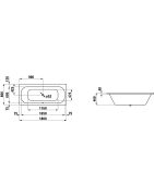 Vonia Laufen Solutions 180x80 cm, įleidžiama