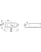 Vonia Laufen Solutions 180x80 cm, ovali, laisvai statoma