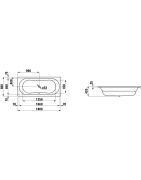 Vonia Laufen Thallium 180x80cm, įleidžiama