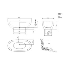 Vonia Paa Dolce Silk 180x90cm, laisvai statoma