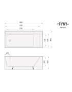 Vonia Paa Infinity 180x80cm, laisvai statoma