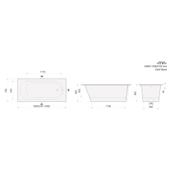 Vonia Paa Vario 160x75 cm, laisvai statoma