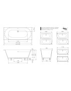 Vonia Paa Vario Grande 185x80cm, laisvai statoma