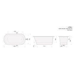 Vonia Paa Vario Round 166x75cm, laisvai statoma