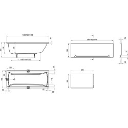 Vonia Ravak Classic 160x70 cm, balta
