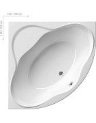 Vonia Ravak NewDay 140x140cm, balta