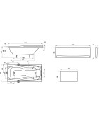 Vonia Ravak XXL 190x95cm, balta