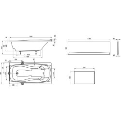 Vonia Ravak XXL 190x95cm, balta
