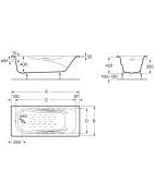Vonia Roca Malibu, su antislip ir chromuotomis rankenėlėmis