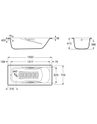 Vonia Roca Princess, su antislip, chromuotos rankenėlės