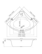 Kampinė vonia Roth Sabrina Neo 150x150 cm