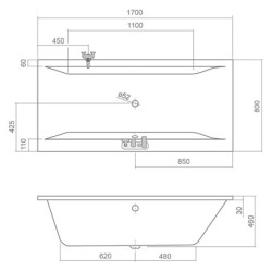 Stačiakampė vonia Roltechnik Savona 170x80 cm