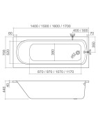 Stačiakampė vonia Roth Vanessa Neo 160x70cm