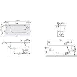 Stačiakampė vonia Villeroy Boch Oberon 160x75cm