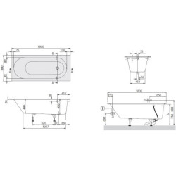 Stačiakampė vonia Villeroy Boch Oberon 180x80 cm
