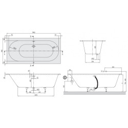 Stačiakampė vonia Villeroy Boch Oberon 190x90 cm