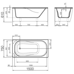 Vonia Vispool Classica 150x75 cm