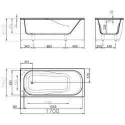 Vonia Vispool Classica 170x75 cm