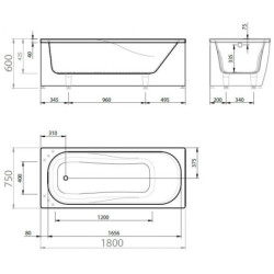 Vonia Vispool Classica 180x75 cm