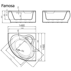 Vonia Vispool Famosa 149x149cm, kampinė
