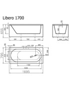 Vonia Vispool Libero 170x80cm, stačiakampė