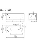 Vonia Vispool Libero 180x80cm, stačiakampė