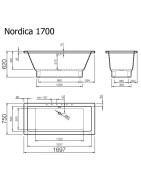 Vonia Vispool Nordica 170x75 cm, stačiakampė