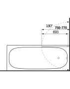 Vonios sienelė Jika Cubito Pure 75x140cm, 1 dalies, kairė