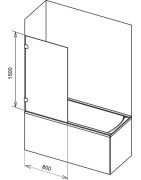 Vonios sienelė Ravak BVS1-80, su skaidriu stiklu