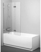 Vonios sienelė Ravak BVS2-100, su skaidriu stiklu, kairė