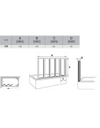 Sulankstoma vonios sienelė Ravak VS5, penkių dalių