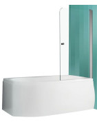 Vonios sienelė Roth TV1/800, sidabras, skaidrus stiklas