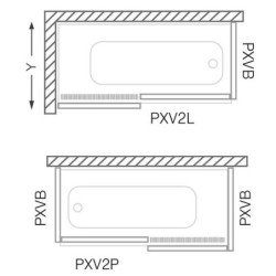 Šoninė sienelė Roth PXVB/750, brillant, skaidrus stiklas