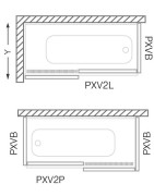 Šoninė sienelė Roth PXVB/700, brillant, skaidrus stiklas