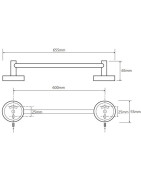 Rankšluosčių laikiklis Bemeta Omega, 655mm