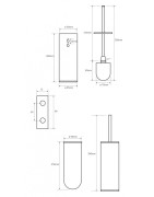 WC šepečio laikiklis Bemeta Omega, uždengiamas, baltas
