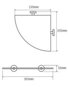 Kampinė lentynėlė Bemeta Omega, stiklinė