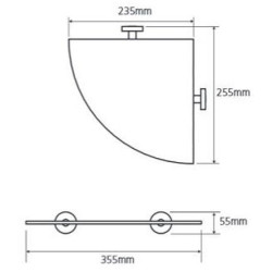 Kampinė lentynėlė Bemeta Omega, stiklinė