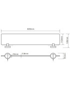 Lentynėlė Bemeta Omega 600mm, stiklinė