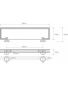 Lentynėlė Bemeta Omega 300 mm, stiklinė, su borteliu