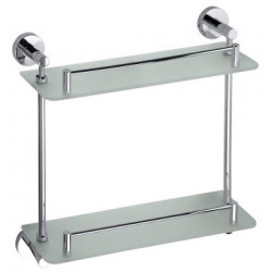 Dviguba lentynėlė Bemeta Omega 400mm, stiklinė