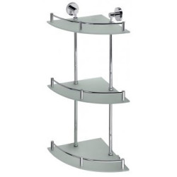 Triguba kampinė lentynėlė Bemeta Omega, stiklinė