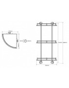 Triguba kampinė lentynėlė Bemeta Omega, stiklinė