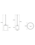 WC šepečio laikiklis Bemeta Omega, pastatomas, chromuotas