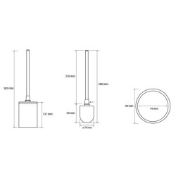 WC šepečio laikiklis Bemeta Omega, pastatomas, chromuotas
